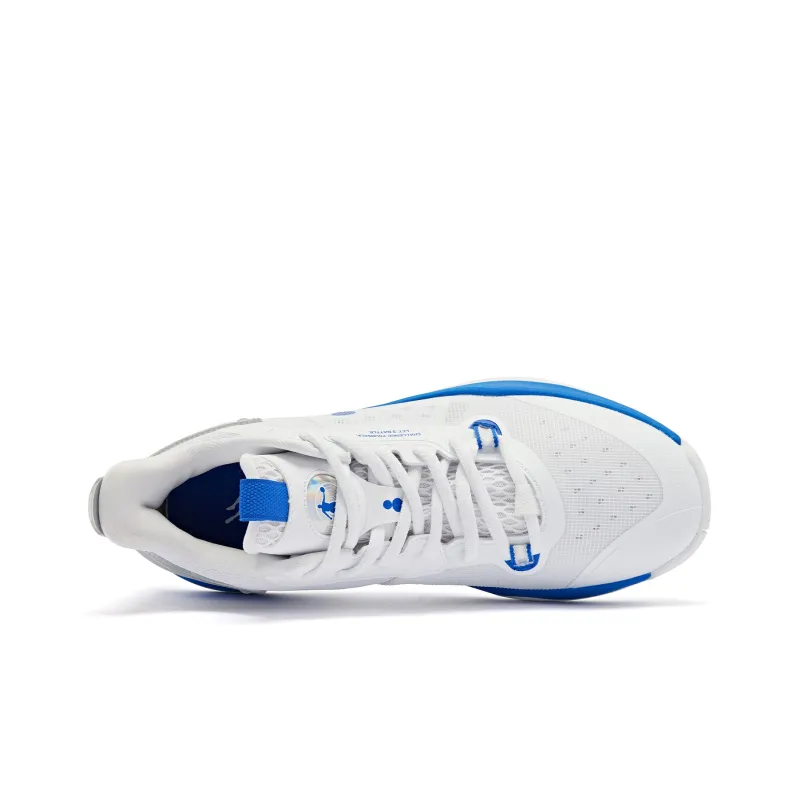 QIAODAN Poisonous Fangs TEAM Anti Slip Wear Resistant Low Top Basketball Shoes Men's Blue-3
