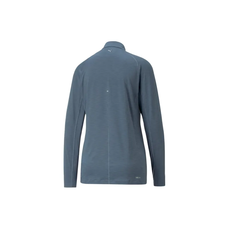 PUMA YouV Quarter-Zip Golf Pullover Women's T-Shirt Women's Blue Gray-1