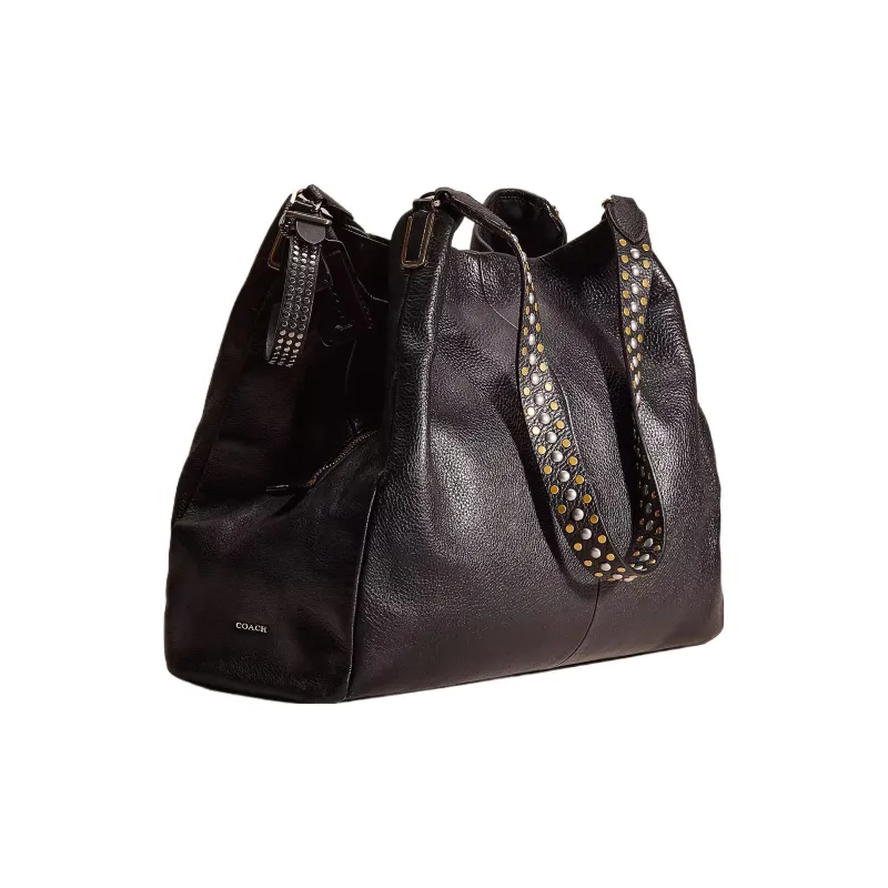 COACH Phoebe Leather Hobo Bag Handbag Shoulder Bag Women's Light Gold/Black-1