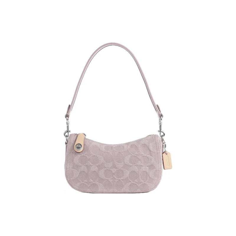 COACH Swinger Canvas With Leather Canvas Bag Crescent Bag Saddle Bag Handbag Shoulder Bag Women's Pink-0