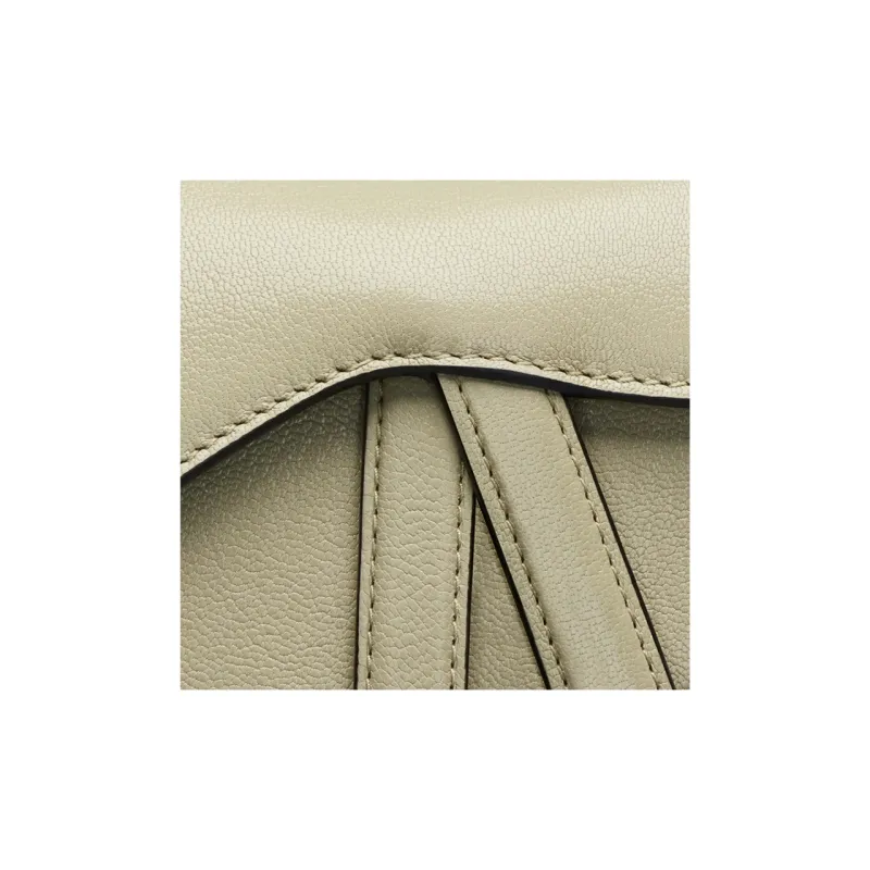 DIOR Saddle Sheepskin Saddle Bag, Shoulder Bag, Crossbody Bag, Handbag Extra Mini Women's Gray Green-6
