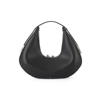 OSOI TONI HOBO Cow Leather Crescent Bag, Shoulder Bag, Handbag Women's Black