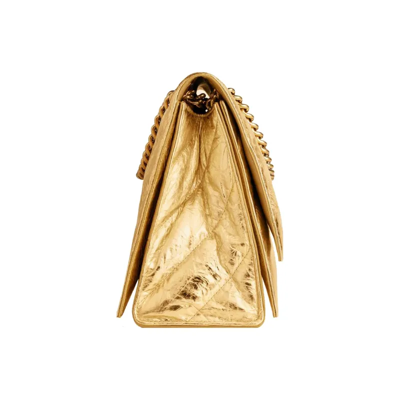 Balenciaga CRUSH Calfskin Handbag Shoulder Bag Women's Gold-3