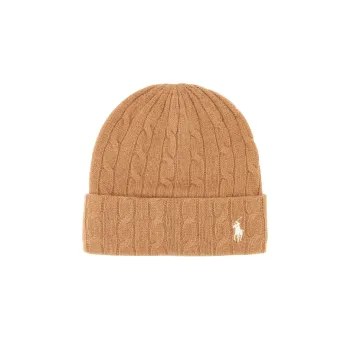 Polo Ralph Lauren Logo Embroidered Cable Knit Beanie