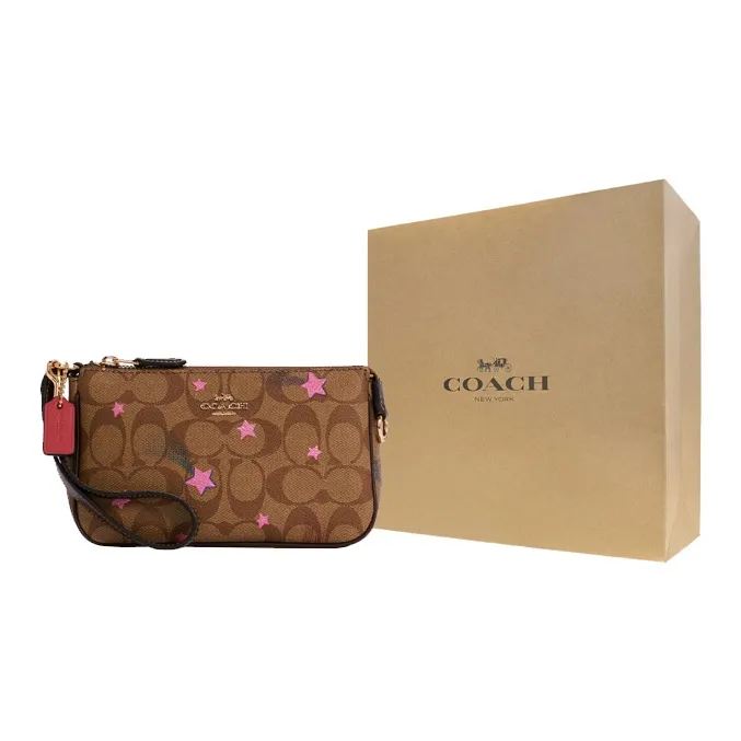 COACH Nolita Canvas Leather Pochette, Shoulder Bag, Wrist Bag, Clutch Trumpets Women's Khaki-5
