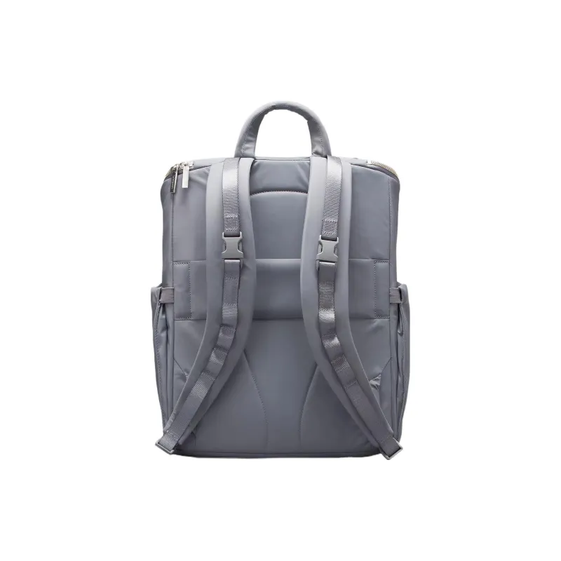 Lululemon Recycled Nylon Baby And Mom Backpack Regular Unisex Asphalt Gray With Silver Accents-2