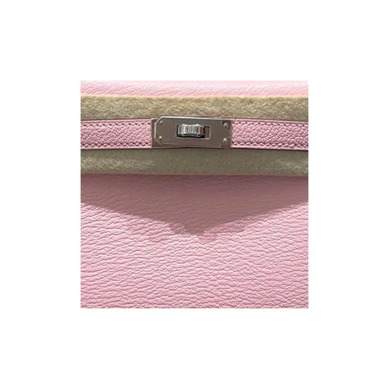 HERMES Mini Kelly Generation 1 Mysore Goat Skin Kelly Bag One Shoulder Handbags Mini Women's Cherry Blossom Pink-1