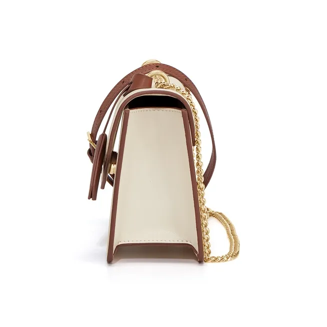 Simvay Clos Cow Leather With Synthetic Leather Shoulder Bag Crossbody Bag Underarm Small Square Bag Small Size Women's-9