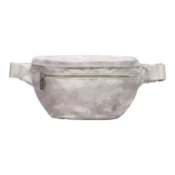 Lululemon Polyester One Shoulder Crossbody Fanny Pack Unisex Camouflage & White Opal