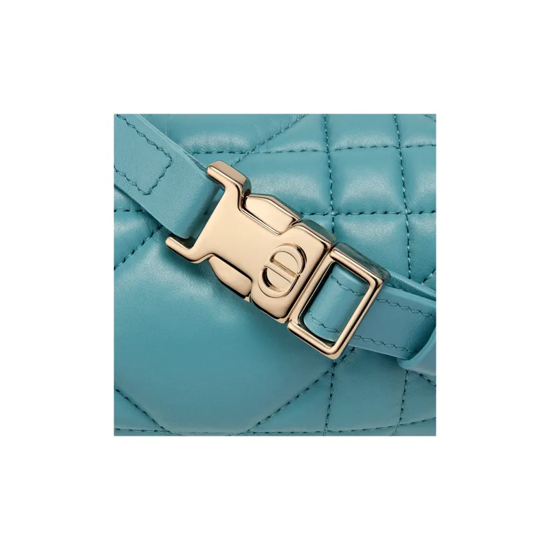 DIOR DiorTravel Cow Leather Lunch Box Bag Handheld Handbag Regular Women's Sky Blue-4