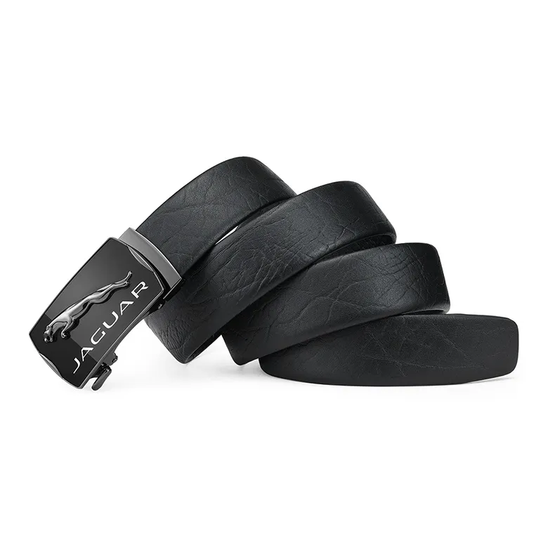 JAGUAR Trendy And Cool Business Automatic Buckle Leather Belts Men's 3.5cm-2