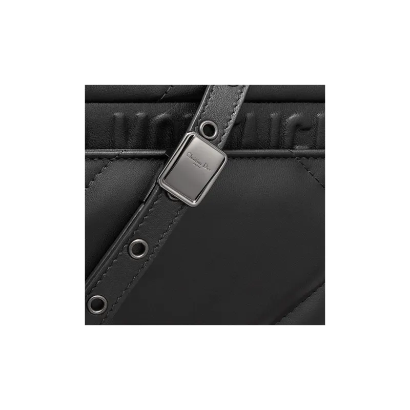DIOR Montaigne Collection Matte Lambskin Box Bag Handbags Women's Black-6