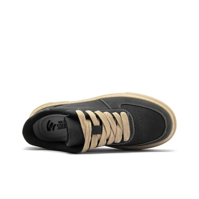 WALK SOUL Anti-Slip Wear-Resistant Breathable Height Increasing Low-Top Skateboard Shoes Men's-4