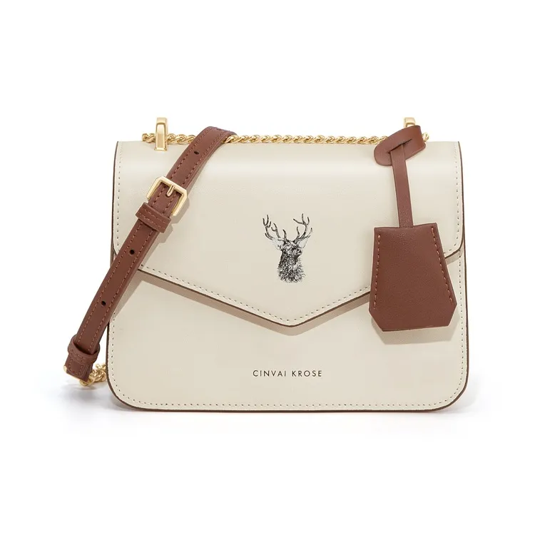Simvay Clos Cow Leather With Synthetic Leather Shoulder Bag Crossbody Bag Underarm Small Square Bag Small Size Women's-6