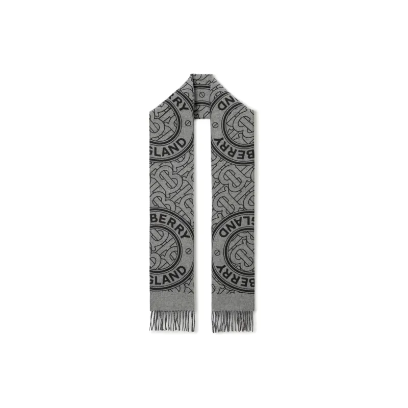 Burberry Knit Scarves Unisex Gray-1