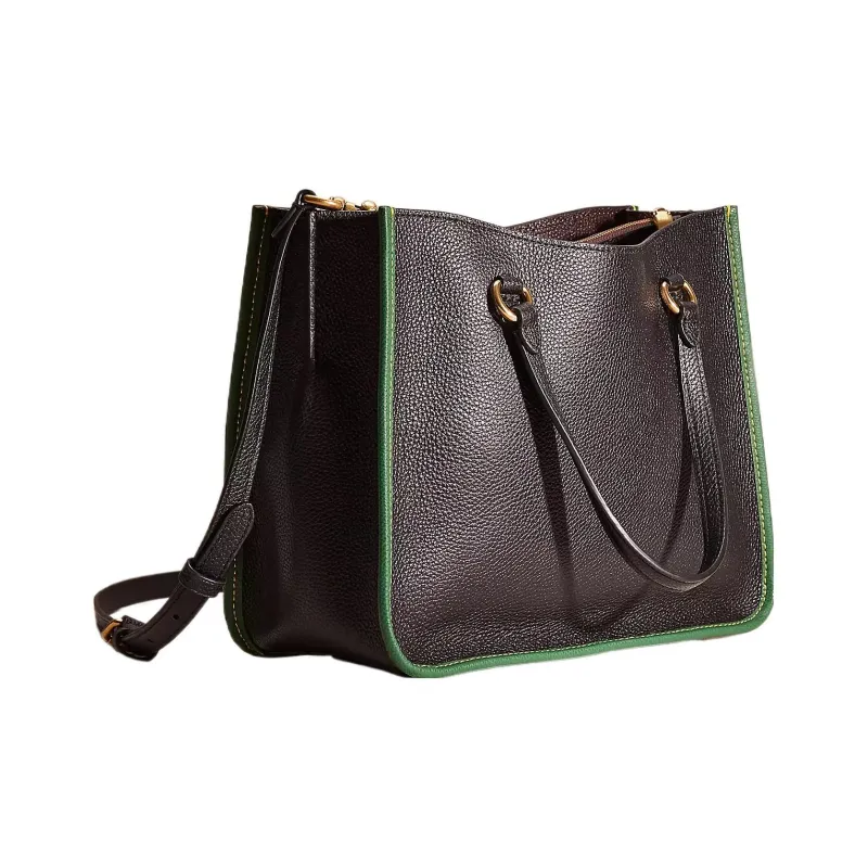 COACH Tyler Leather Tote Bag Shopping Bag Handbags Large Size Women's Black-1