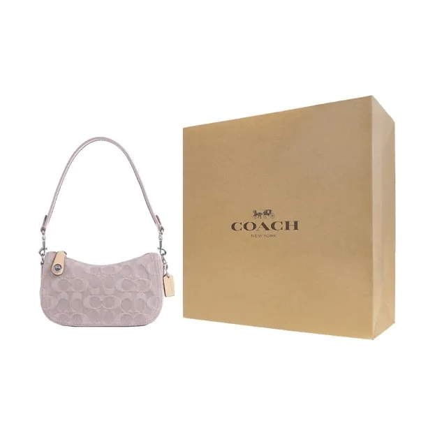 COACH Swinger Canvas With Leather Canvas Bag Crescent Bag Saddle Bag Handbag Shoulder Bag Women's Pink-6