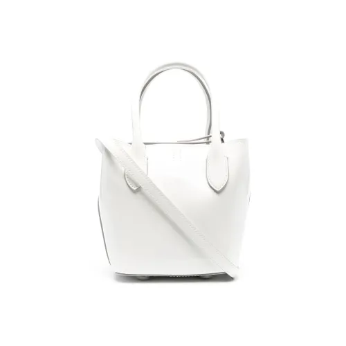 Polo Ralph Lauren Calfskin Patent Leather Shoulder Bag Crossbody Bag Handbag Women's White