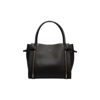 BALLY Calfskin Tote Bag, Shopping Bag, Shoulder Bag, Handbag Large Size Women's Black