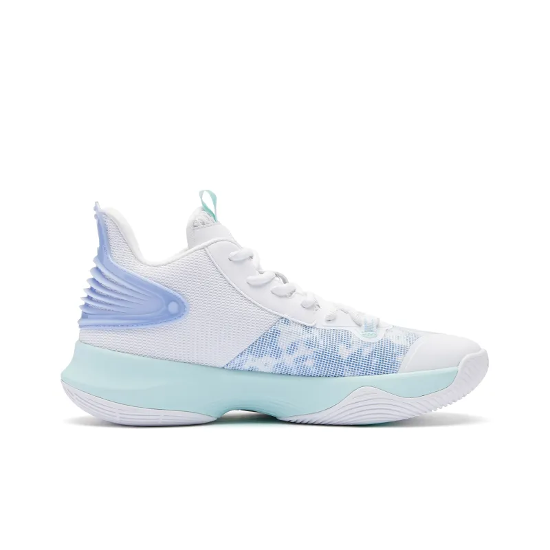 QIAODAN Poisonous Fangs TEAM Cushioning Wear Resistant Low Top Basketball Shoes Men's White-1