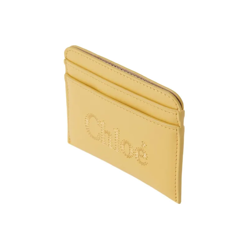 Chloe Bright Calfskin Card Holder Card Holder Women's Honey Gold-1