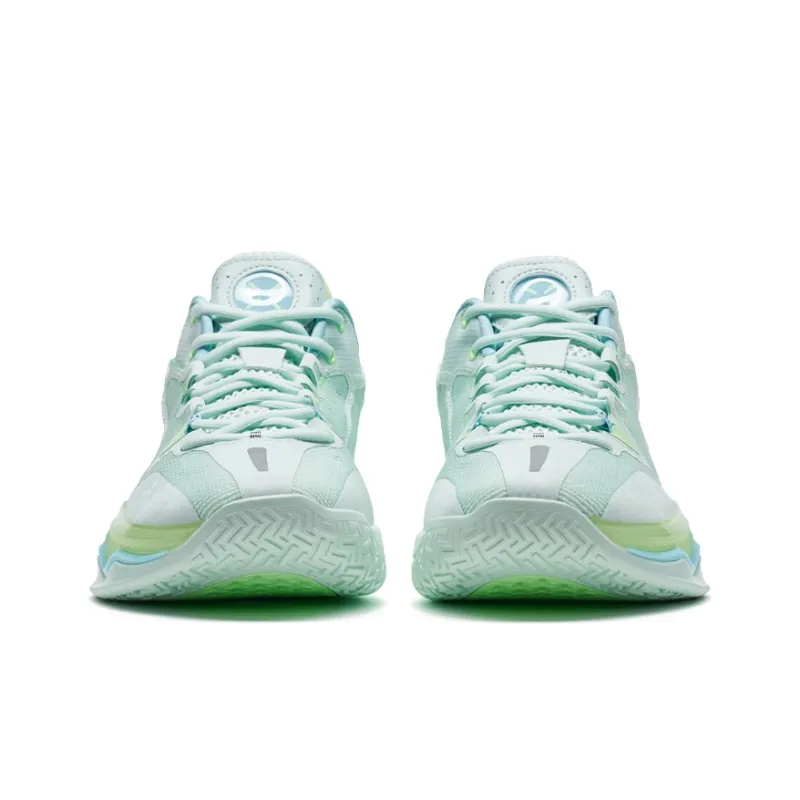 XTEP Light Attack 2nd Generation V3 Slip Resistant Low Top Basketball Shoes Men's Green Blue-3