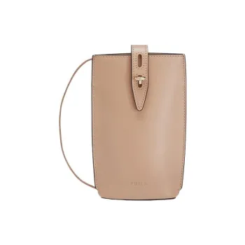 Furla Soft Smooth Leather Shoulder Bag, Crossbody Bag Mini Women's Khaki