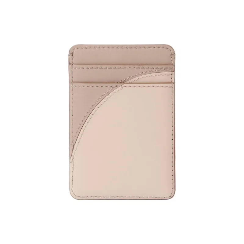 Chloe Grain Calfskin With Glossy Finish Calfskin Card Holder Women's Pink & Gray-2