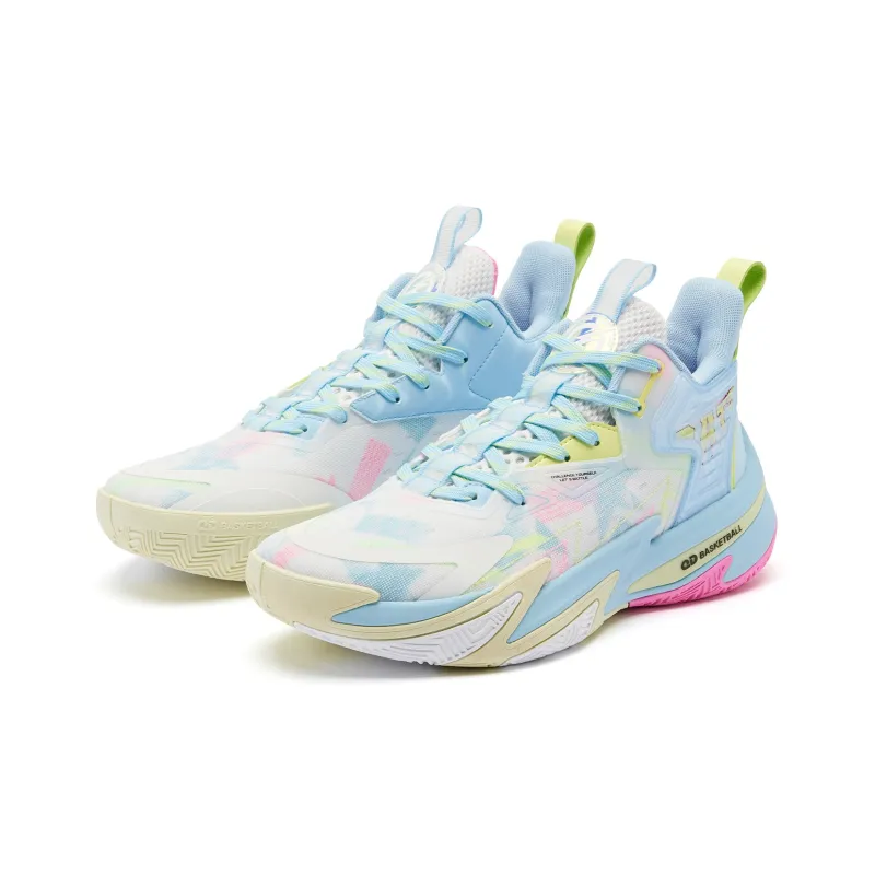 QIAODAN Broken Shadow 5 Basketball Shoes Men Low Top Pink-2