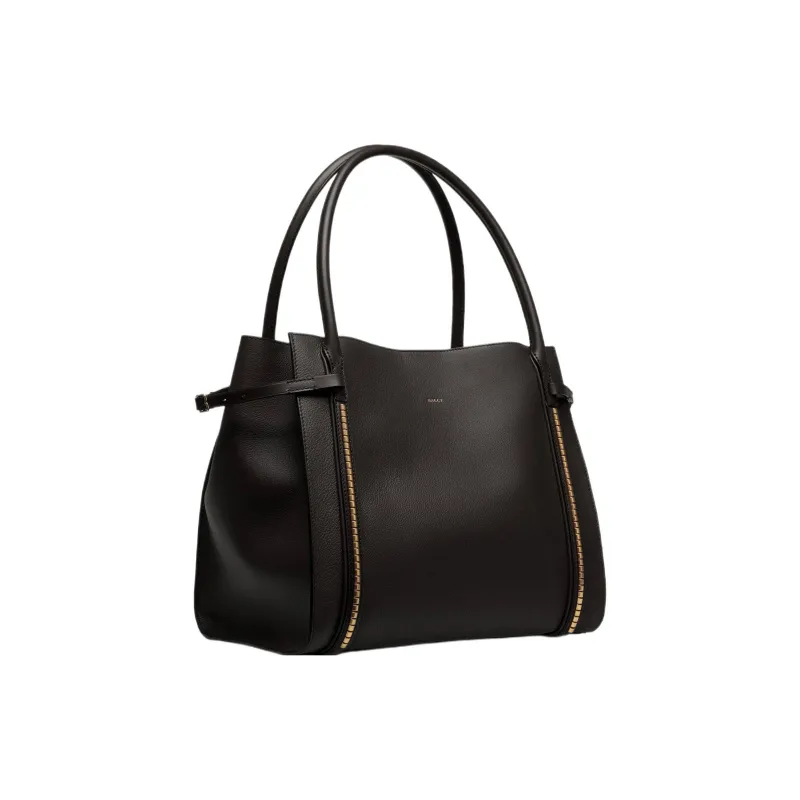BALLY Calfskin Tote Bag, Shopping Bag, Shoulder Bag, Handbag Large Size Women's Black-1