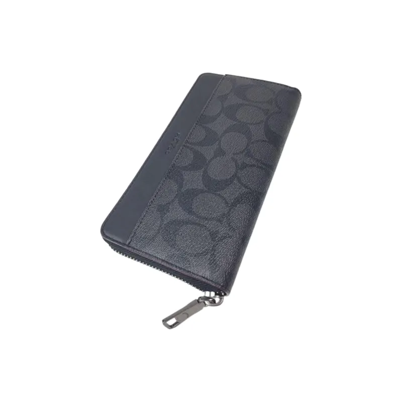 COACH Boxed Canvas With Leather Wallet Men's Black & Deep Monogram-2