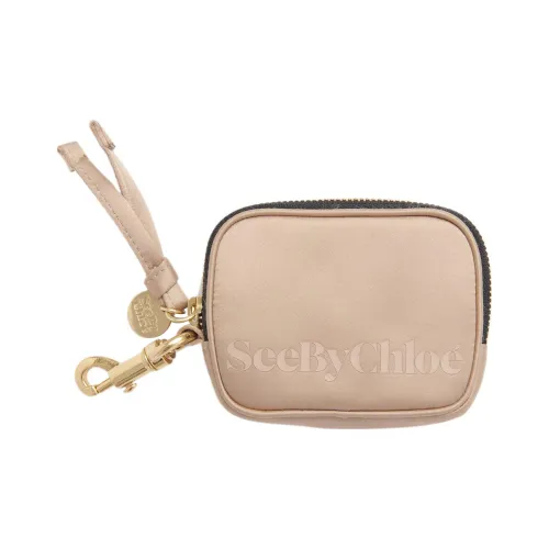 See By Chloe Satin Wallet Small Size Women's Crispy Cookie Beige