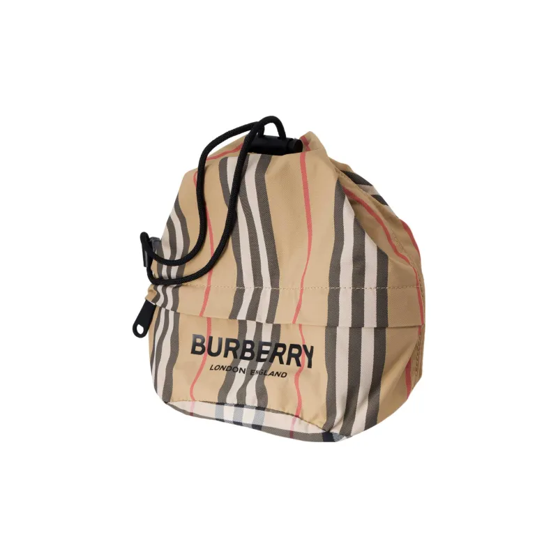 Burberry Logo Print Icon Stripe Drawcord Pouch 'Archive Beige'-1