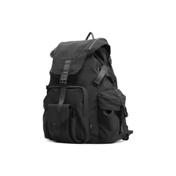 MYEDITION Nylon Fabric Helmet Bag Backpack Large Size Unisex Black
