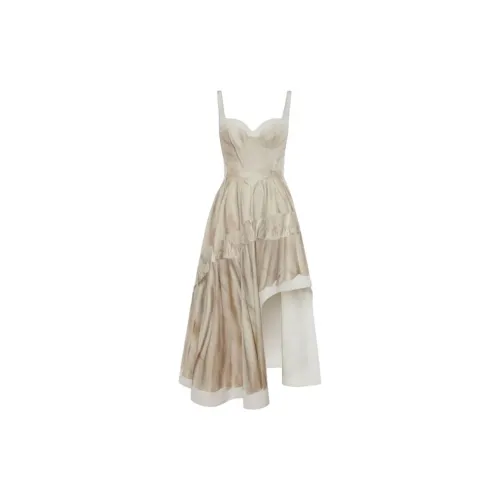 Alexander McQueen Slip Dresses Women's Beige