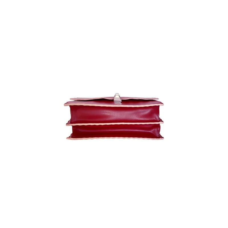 FENDI Kan I Leather Chain Bag, Handbag, Shoulder Bag, Crossbody Bag Women's Red-5
