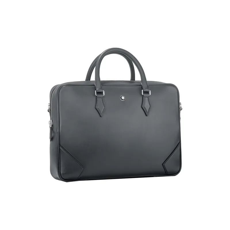MONTBLANC Meisterstuck Full Grain Cow Leather Portable Briefcases Regular Men's Elegant Gray-1