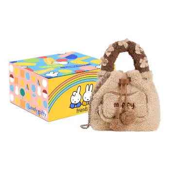 Miffy Faux Lambswool One Shoulder Handbags Regular Women's Brown/Yellow