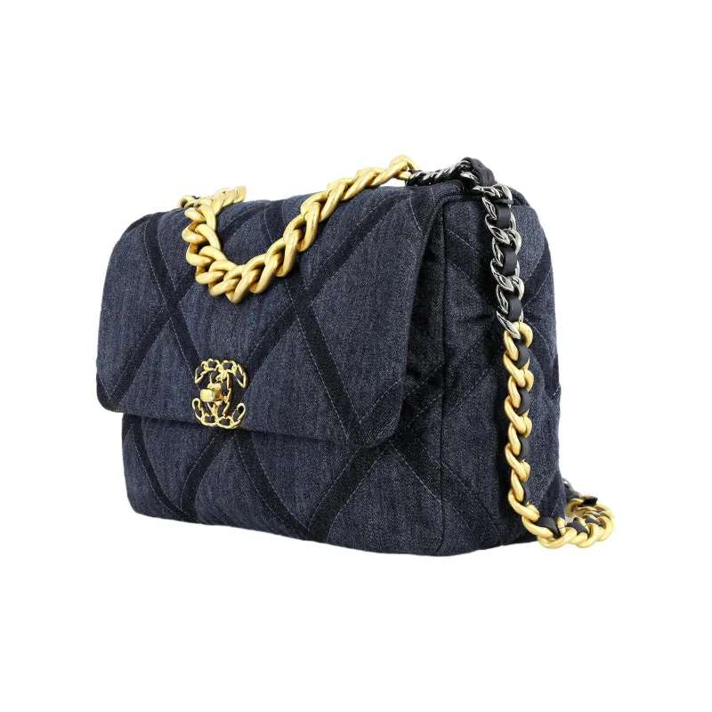 CHANEL 23C Early Spring Denim Handbag, Shoulder Bag, Crossbody Bag Medium Size Women's Dark Blue-1