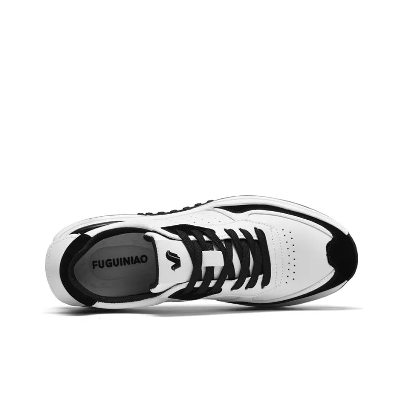 Rich Birds Anti Slip Wear Resistant Lightweight Breathable Low Top Casual Shoes Men's Black White-2