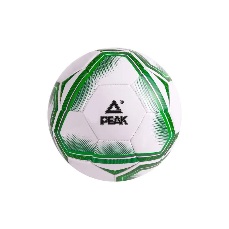 PEAK Size 5 Soccer PVC Machine Stitched Soccer Ball Unisex White Green-1