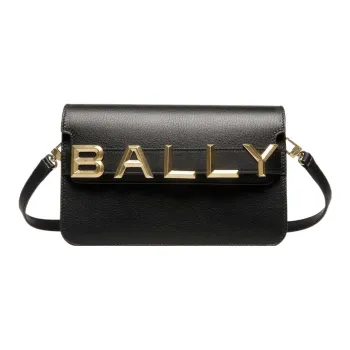 BALLY Cow Leather Square Bag Shoulder Bag Crossbody Bag Women's Black