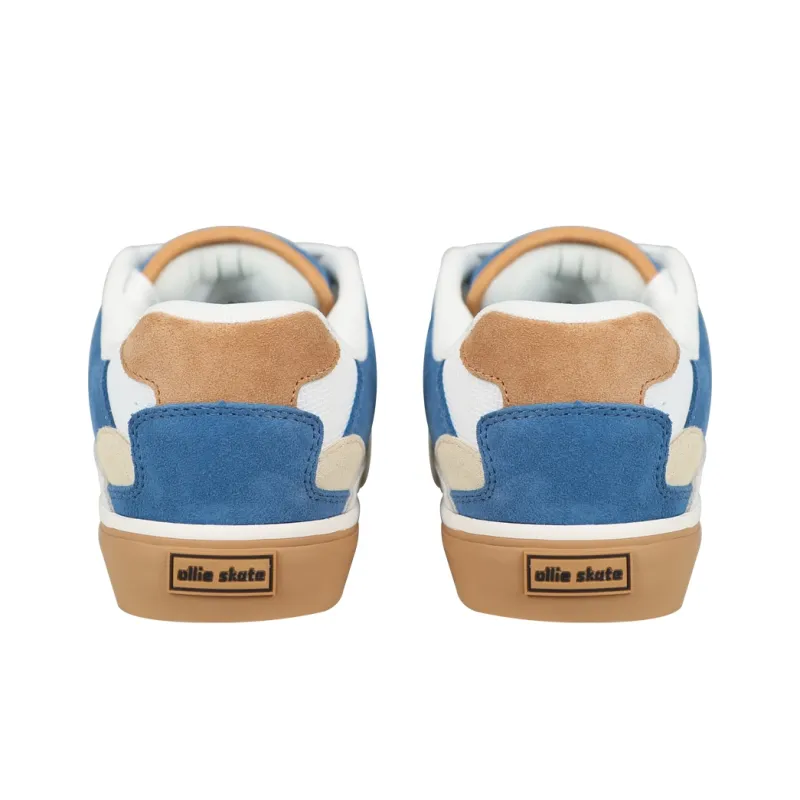 Ollieskate Low Top Skateboard Shoes Unisex Blue White-4