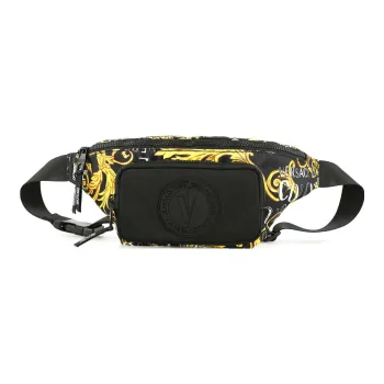 VERSACE JEANS COUTURE Polyester Fanny Pack Crossbody Bag Shoulder Bag Men's Black