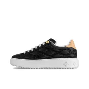 LOUIS VUITTON Time Out Low Top Skateboard Shoes Women's Black