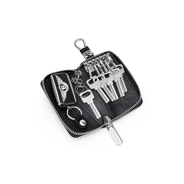 MashaLanti Top Grain Cow Leather Key Pocket Bag Regular Men's Black-6