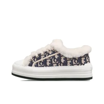 DIOR Walk'n'Dior Platform Shoes Low Top Skateboard Shoes Women's White
