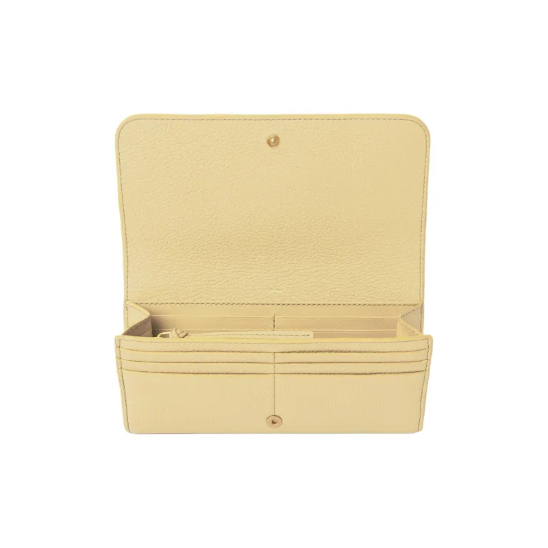 Chloe Marcie Grained Calfskin Wallet Women's Soft Yellow-3