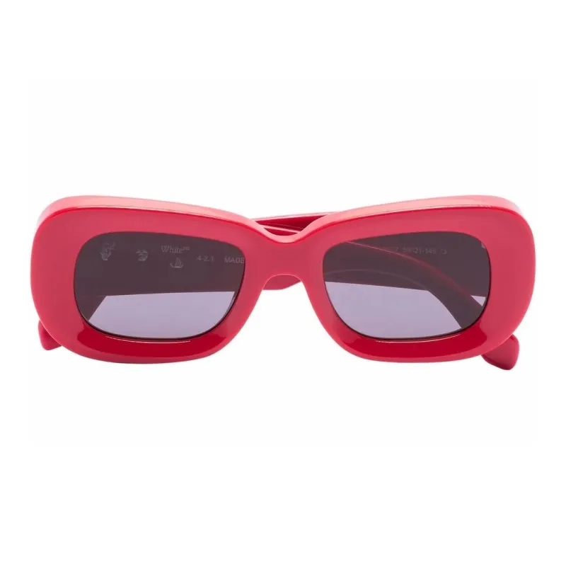 OFF-WHITE Acrylic Acetate Irregular Shape Sunglasses Unisex Pink-1