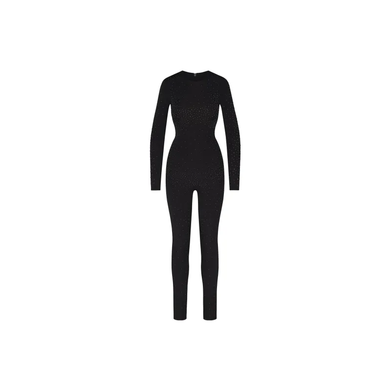 Skims X Swarovski Jelly Sheer Long Sleeve Catsuit Sienna-3